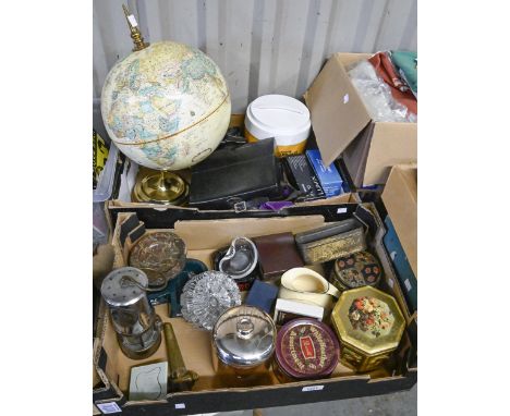A serpentine ashtray, miner's safety lamp and miscellaneous bygones  