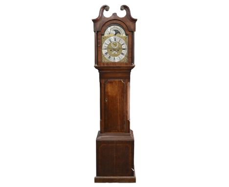 An 18th c mahogany eight day longcase clock,&nbsp;with brass and silvered dial inscribed&nbsp; George Clapham Whittam,&nbsp; 
