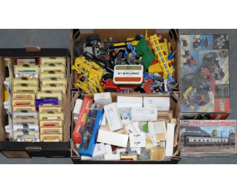 A quantity of Lego and Lledo and other die cast vintage vehicles and model railways, etc