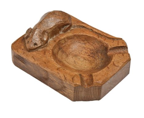 A Mouseman oak ashtray, 9.8cm l  