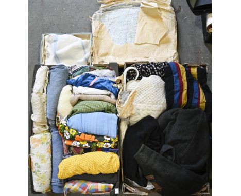 Miscellaneous vintage and modern textiles, to include a wedding dress and women's voluntary service coat  