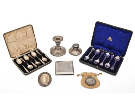 A set of six Edward VII silver coffee spoons, Britannia Standard, Trefid pattern with rat tail, by Thomas Bradbury &amp; Sons