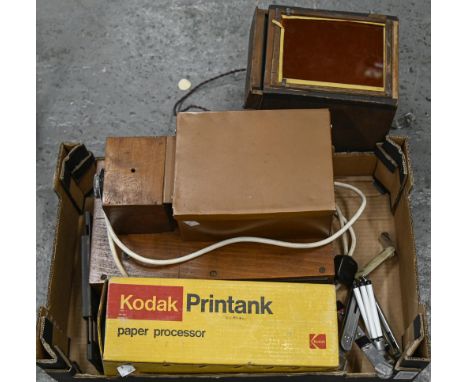A quantity of vintage photography and dark room development equipment and accessories  