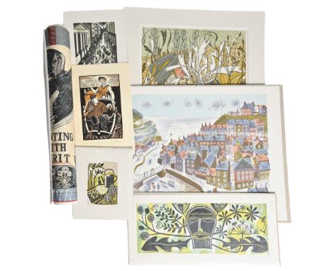 A. *** - The Beach, Aldeburgh, signed, titled and numbered 6/20 in pencil by the artist, print, 45.5 x 64.5cm, further loose 