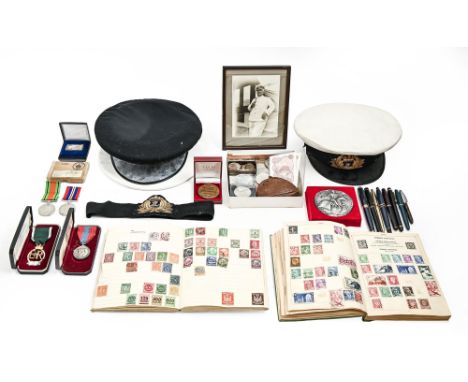 Campaign medals. Imperial Service medal inscribed Lesley Ronald Beckingham, a WWII pair in original issue cardboard box addre