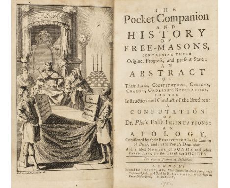 [Entick, John, compiler]. The Pocket Companion and History of Free-masons, containing their Origine, Progress, and Present St