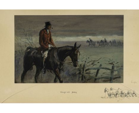 * Payne (Charles Johnson, 'Snaffles'). Tally-Ho Back, circa 1920, lithograph, heightened with watercolour, black and white re