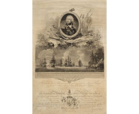 * Admiral Lord Nelson. Broadside celebrating Nelson's victory at the Battle of the Nile, G. Riley, 1799, uncoloured engraved 