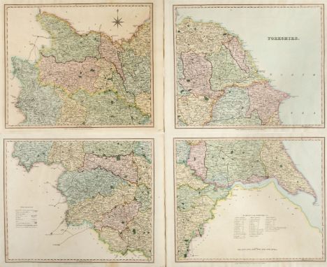 Yorkshire. A collection of approximately 30 maps, 19th century, engraved and lithographic county, fox hunting, railway and re