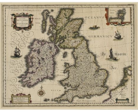 * British Isles. Blaeu (Guillaume), Magnae Britanniae et Hiberniae tabula, Amsterdam, [1631 or later], engraved map with cont