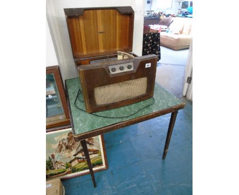 VINTAGE DYNATRON RECORD PLAYER AND CARD TABLE