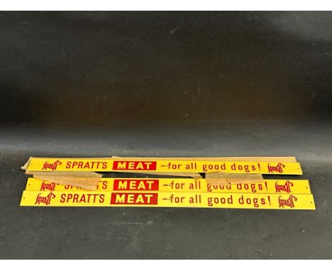 Three new old stock Spratt's Meat For All Dogs shelf strips.