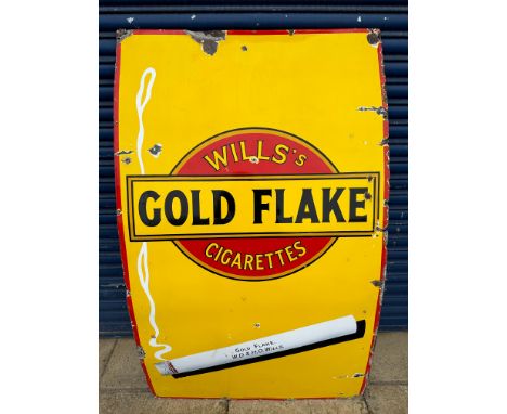 A large Wills's Gold Flake Cigarettes rectangular enamel sign, 40 x 60".