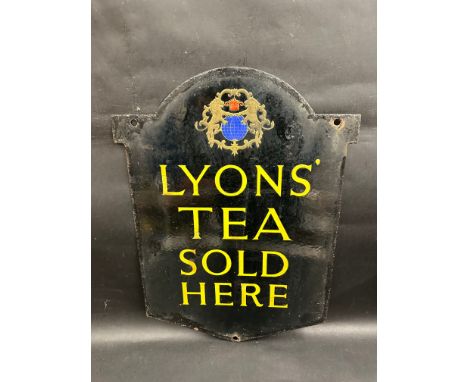A Lyons' Tea Sold Here double sided enamel sign, 17 x 24".