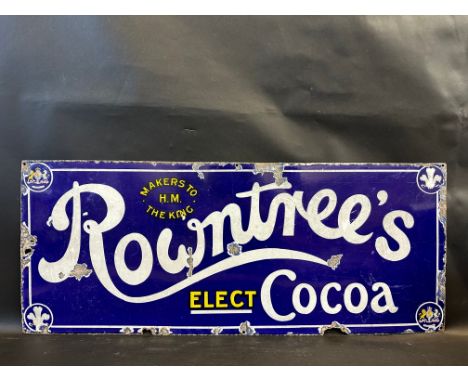A Rowntree's Elect Cocoa rectangular enamel sign, 36 3/4 x 15".
