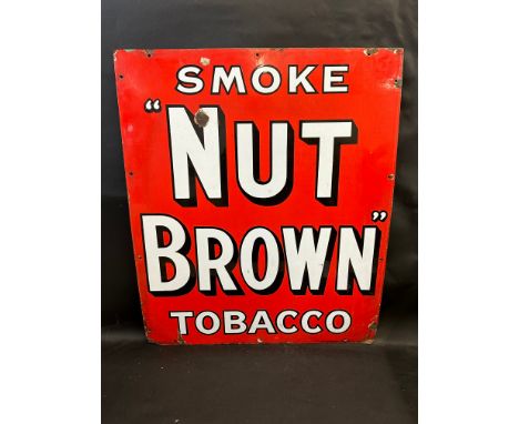 A large Nut Brown Tobacco enamel sign, 29 x 35". 