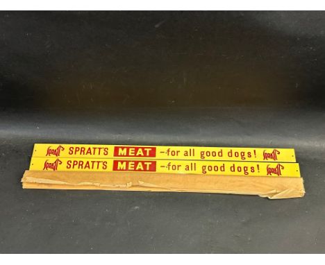 Three new old stock Spratt's Meat For All Dogs shelf strips.