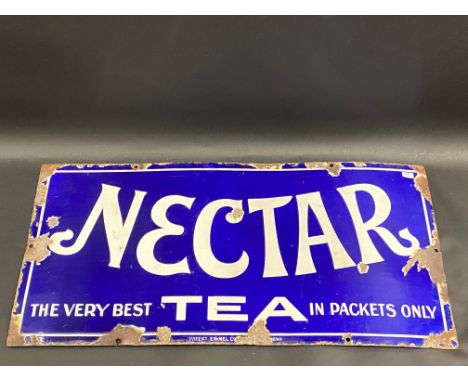 A Nectar Tea rectangular enamel sign by Patent Enamel, excellent gloss, 24 x 12".