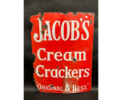 A Jacob's Cream Crackers rectangular enamel sign, 18 1/2 x 23 1/2".