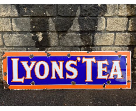 A Lyons' Tea rectangular enamel sign, 59 x 17 3/4".