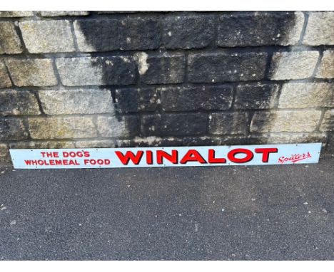 A Spillers Winalot narrow enamel sign, in excellent condition, 71 1/2 x 5".