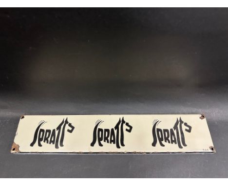 A Spratts enamel sign of small size, the word Spratts forming three dogs, number 344 to the right corner, 20 x 4".