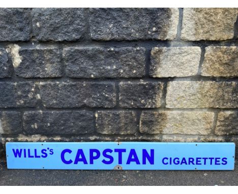 A Wills's Capstan Cigarettes rectangular enamel sign, 48 x 6".