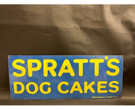 A Spratt's Dog Cakes rectangular enamel sign by Wood &amp; Penfold Ltd London, 30 x 12".