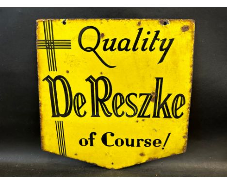A double sided enamel sign advertising to one side De Reszke and to the other 'Mine's A Minor', 15 x 15".