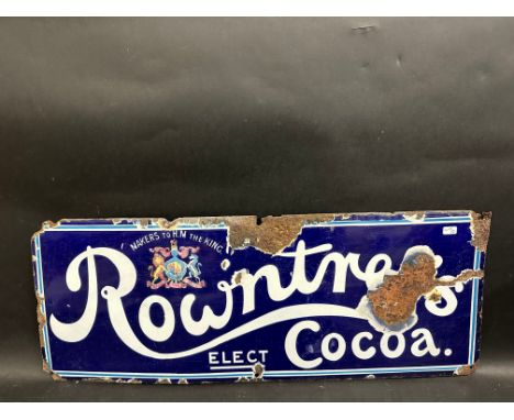 A small Rowntree's Elect Cocoa rectangular enamel sign with Royal crest, 24 x 9 1/2".