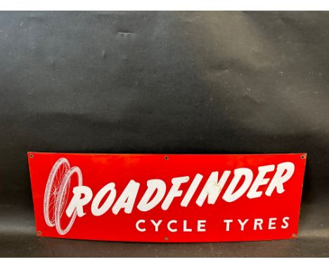 A Roadfinder Cycle Tyres enamel sign, 24 x 8". 