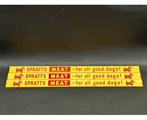 Three new old stock Spratt's Meat For All Dogs shelf strips.