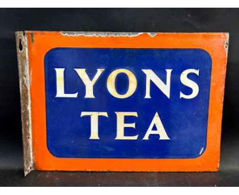 A Lyons Tea double sided enamel sign with hanging flange, 16 1/2 x 12". 