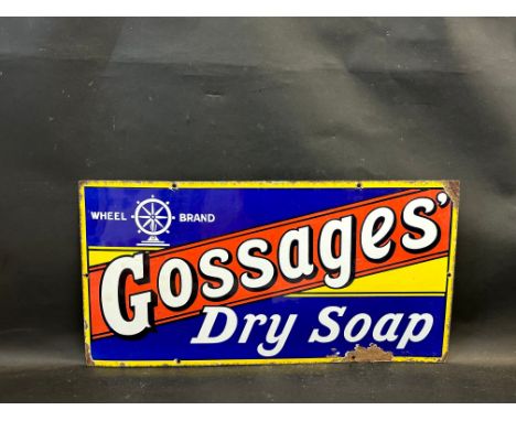 A Gossages' Dry Soap rectangular enamel sign, with good gloss, 23 1/4 x 12". 