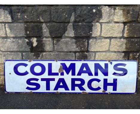 A Colman's Starch rectangular enamel sign, 62 x 16".