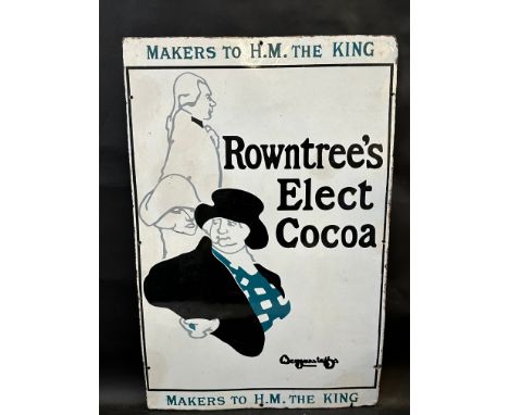 A Rowntree's Elect Cocoa pictorial enamel sign with some older professional restoration, 19 1/2 x 30".