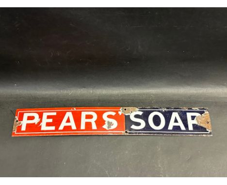 A Pears' Soap enamel strip sign, 18 1/2 x 2 3/4". 