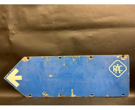 An RAC double sided enamel sign/directional arrow, 36 x 12".