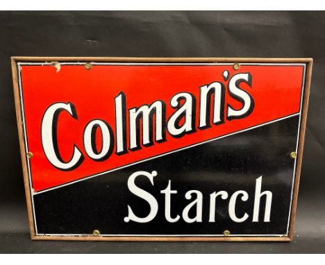 A Colman's Starch rectangular enamel sign, mounted for display, 24 x 16".