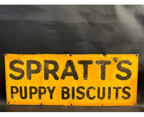 A Spratt's Puppy Biscuits rectangular enamel sign, 30 x 12". 