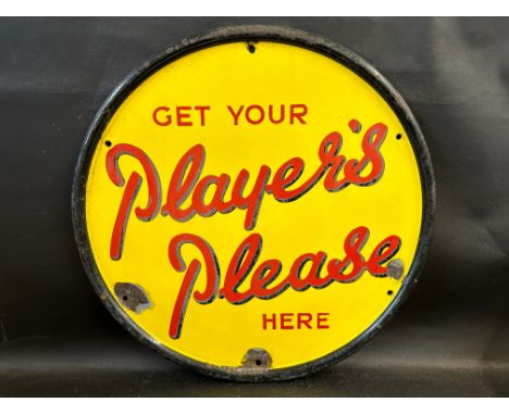 A Player's Please circular enamel sign, 23" diameter .