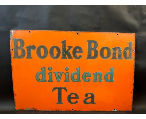 A Brooke Bond dividend Tea rectangular enamel sign, 30 x 20".
