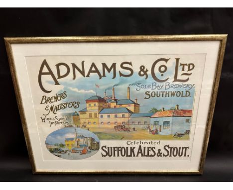 A large Adnams &amp; Co. Ltd Suffolk Ales &amp; Stout pictorial advertising print by Waveney Print Services Limited, 33 1/2 x