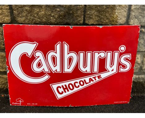 A Cadbury's Chocolate rectangular enamel sign, in excellent condition, 30 x 20".