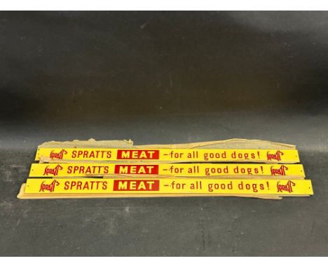 Three new old stock Spratt's Meat For All Dogs shelf strips.