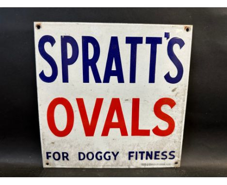 A Spratt's Ovals square enamel sign by Wood &amp; Penfold Ltd. London, in excellent condition, 12 x 12". 