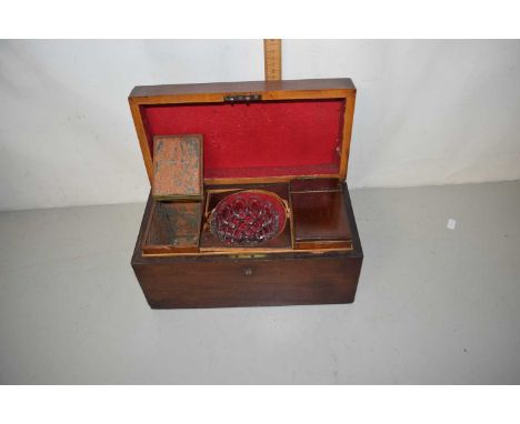 Georgian mahogany tea caddy requiring restoration