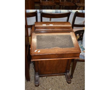 Late Victorian walnut veneered Davenport desk