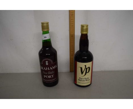 Bottle Graham's Fine Ruby Port and one other