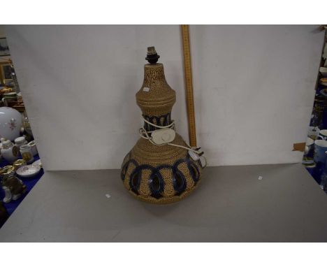 Large mid-century pottery table lamp, probably German